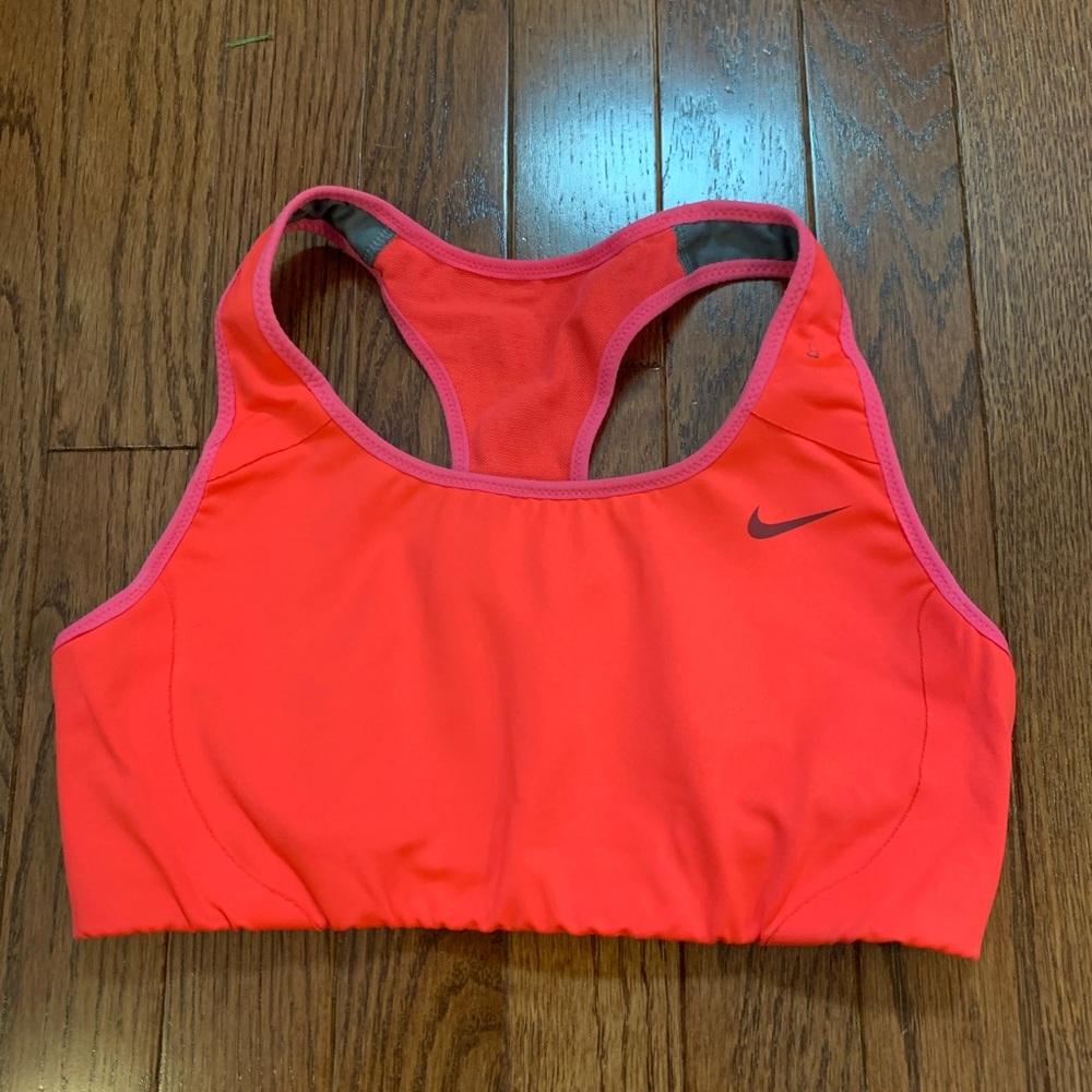 Hot pink nike sports bra